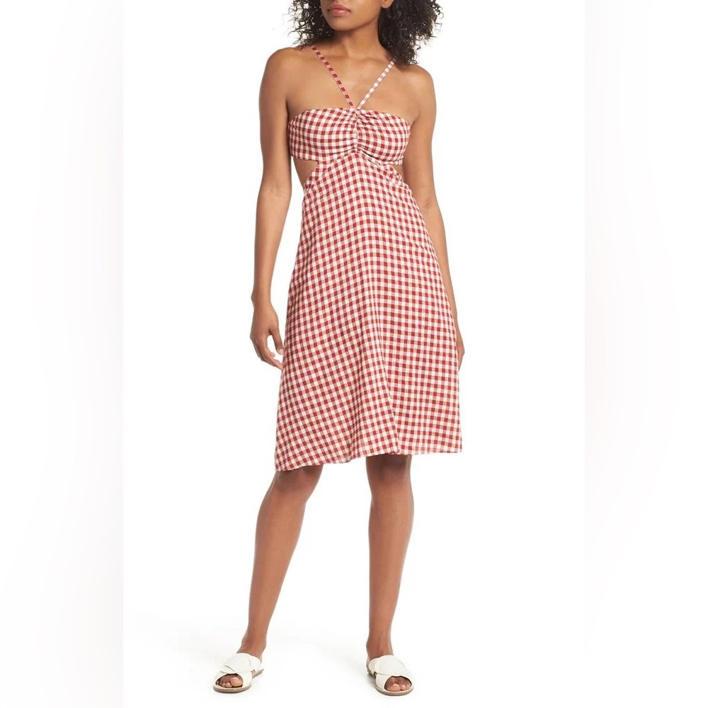 First Monday Gingham Bandeau Dress
